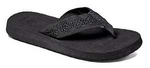 Sandalias para mujer Reef SANDY negro liso con suela Eva con correa tejida 1541 chanclas - Imagen 1 de 8
