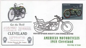 AO-4086-2, 2006, American Motorcycles, Cleveland, FDC, Add-on Cachet. Pictorial - Picture 1 of 1