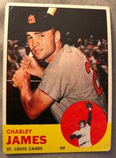 1963 Topps Charley James Baseball Card #83 Cardinals Outfield Low Grade