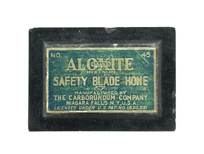 Vtg Aloxite Hone for Safety Razor Blades Carborundum Co. Niagara Falls NY 1900`s - Image 1 of 2