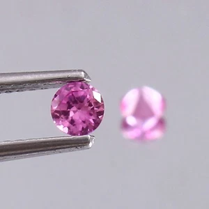 AAA Quality Natural Ceylon Pink Sapphire Loose Round Gemstone Cut Pair 3.50 MM - Picture 1 of 4