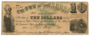 1862 Stato del Mississippi, Jackson, MS $10 banconota n.33060 CR17 (59323) - Foto 1 di 2