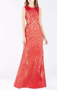 NUEVO BCBG MAX AZRIA VEIRA VESTIDO DE ENCAJE GEOMÉTRICO SIN MANGAS DFX67E67/L320A TALLA 6 - Imagen 1 de 3