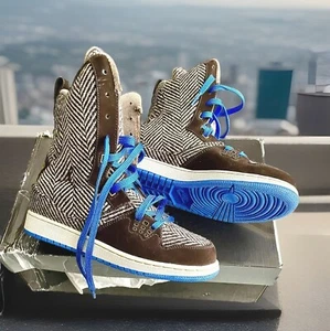 AIR JORDAN “FLIGHT 23” 6 INCH SNEAKER-BOOT BROWN BLUE GIRLS BIG KIDS SIZE 6Y - Picture 1 of 10