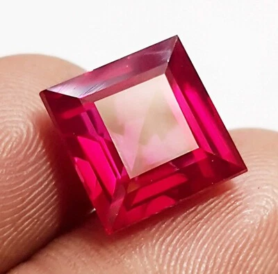 Exquisite 13.50 Ct Lab-Certified Red Blood Ruby | Square Cut Loose Gemstone - Image 1 of 4