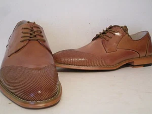 Giovanni Mens Edwyn Leather Lace Up Oxford Dress Shoes Tan Size 9 - Picture 1 of 5