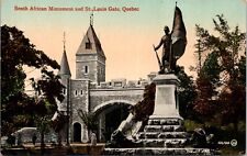 Early 1900s- South African Monument St. Louis Gate - Quebec, Canada Postcard