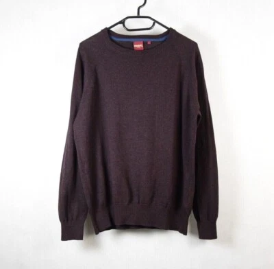 MERC LONDON Hombre Berenjena Cuello Redondo JERSEY | 'Berty T' | Punto Apretado | Talla L Foto 1 de 4