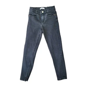 Zara Girls Kids Skinny Fit Comfy Denim Jeans Size 9 Dark Wash Black 134cm - Picture 1 of 7