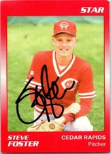 Steve Foster autographed Baseball Card (Cedar Rapids) 1989 The Star Rookie #194