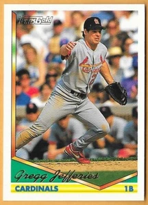 GREGG JEFFERIES ST. LOUIS CARDINALS #666 - TOPPS GOLD NM-MT 1994 - Picture 1 of 2