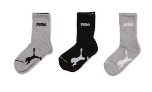 PUMA Big Boys'3 Pair Pack Crew Ultra Fresh, Multi, 6-7.5 (S) ESF17125 - Picture 1 of 2