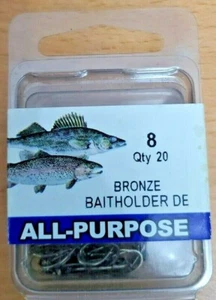 HOOKS, FISHING, BRONZE BAIT HOLDER DE, #8, QUANTITY 20 - Picture 1 of 1