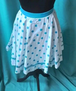 Handmade Rockabilly Rock Weiß Hellblau, Polka Dots, Gepunktet - Bild 1 von 1