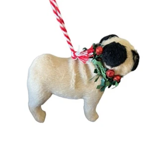 Pug Ornament - Mini Animal, Doll Toy House, Birthday Gift, Figurine AKC Puppy - Picture 1 of 6