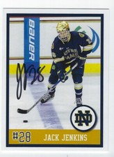 2015-16 Notre Dame Fighting Irish Jack Jenkins (Utah Grizzlies) autograph