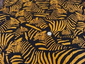 COTTON JERSEY-ZEBRA-GOLD/BLACKS- DRESS FABRIC-1.4 METRES. - Picture 1 of 4