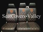 Vw Transporter T5 T6 6 Seater Leatherette Seat Covers Vw Logos Orange