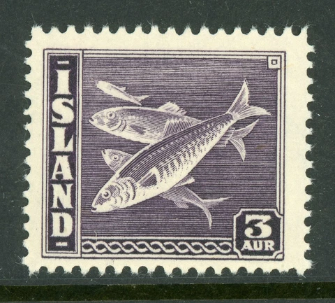 Iceland 1939 Fish 10 Aur Scott #219 Perf 14 MNH G214 Cover