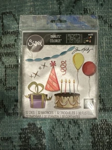 Tim Holtz Sizzix Thinlits Dies Celebrate Colorize Birthday Cake Party 666285 - Picture 1 of 2