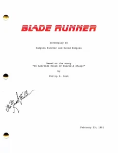 M EMMET WALSH SIGNED AUTOGRAPH BLADE RUNNER FULL MOVIE SCRIPT - HARRISON FORD - Picture 1 of 2