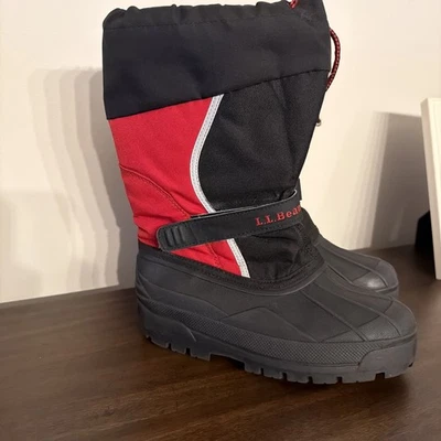 Botas de nieve LL Bean Northwoods para niños talla 4 rojas negras Foto 1 de 4