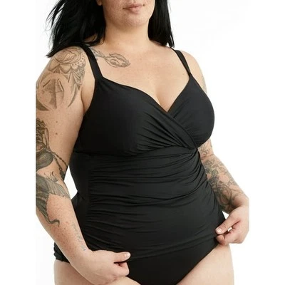 Anne Cole Plus Size Underwire Triangle Tankini Top MSRP $82 - Image 1 of 3