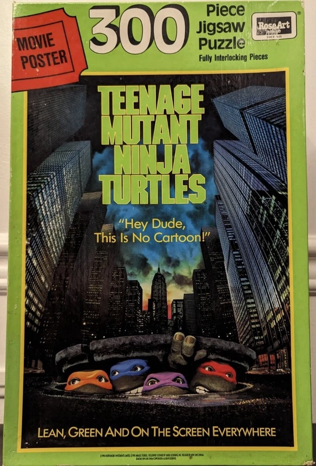 Rompecabezas de póster de película de 300 piezas Teenage Mutant Ninja Turtles 1990 de colección. Usado Foto 1 de 1