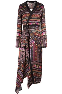 ETRO MULTICOLOURED SATIN MAXI DRESS IT 44 UK 12 - Picture 1 of 4
