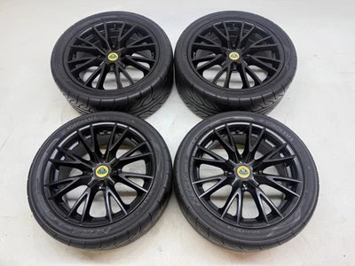 ORIGINAL LOTUS EXIGE Y SPOKE S2 SATIN BLACK ALUFELGEN YOKOHAMA AD08 REIFEN SATZ - Bild 1 von 4