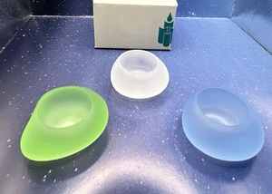 PartyLite 3er Set Teelichthalter Seeglas blau grün weiß P7189 Neu aus altem Lagerbestand nicht mehr erhältlich - Bild 1 von 16