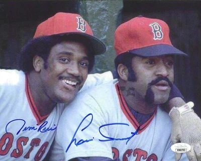 Boston Red Sox Greats Jim Rice / Luis Tiant Autographed Circa 1975 8x10 JSA COA - Image 1 of 2