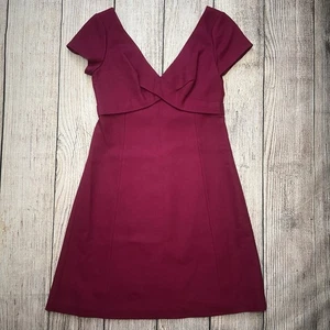 J.Crew 100 % Wolle rosa schmeichelhaftes Kleid Flügelärmel Damengröße 8 kurz V-Ausschnitt - Bild 1 von 9