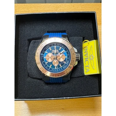 Reloj para hombre Invicta Aviator Skyshock 50 mm esfera azul correa de silicona 39272 ¡Nuevo! Foto 1 de 4
