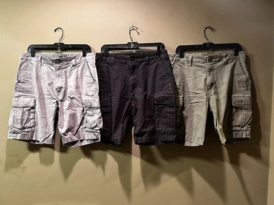 Fox Racing Cargo Shorts Lot (3) Mens 32x9 Green Black Gray Ripstop Utility Flex - Image 1 of 4