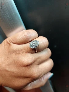 3.5Ct Oval Cut Lab Grown Diamond Wedding Ring 14K Solid White Gold Size 7 - Picture 1 of 4