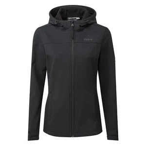 Tog 24 Softshell Hooded Jacket Women's Keld Full Zip Windproof Size 18 Black New - Picture 1 of 13