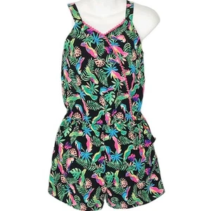 Sleeveless Hawaiian Tropical Print Romper Wonder Nation Girl Youth Lg 10-12 Plus - Picture 1 of 13