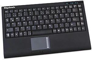 KEYSONIC ACK-540U+ Mini-Tastatur schwarz flacher Bauform Touchpad SoftTouch Funk - Bild 1 von 1