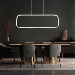 Lampadario Pendente Da Pranzo In Metallo Argento Opale 1X LED H 120Cm - Foto 1 di 8