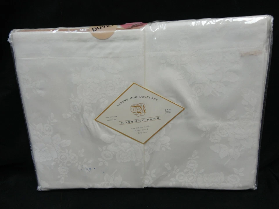NEW Roxbury Park - King Duvet Cover Set - Bone Rose Print - Image 1 of 4
