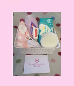 Baby Girl Gift Hamper Basket Maternity Baby Shower Gift With Super Soft Blanket - Picture 1 of 7