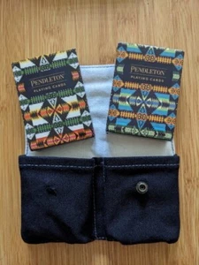 NWOT PENDLETON PLAYING CARDS, TWO DECKS WITH SOUTHWEST LOOK CLOTH CASE  AS IS - Picture 1 of 4