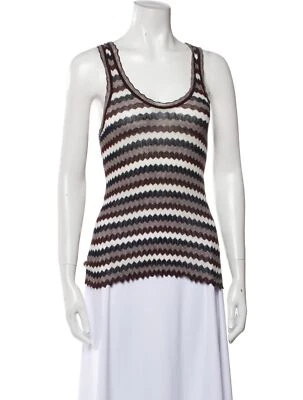 Isabel Marant Sleeveless Striped Knit Zigzag Scoop Neck Tank Top Blouse 38/6 - Image 1 of 3