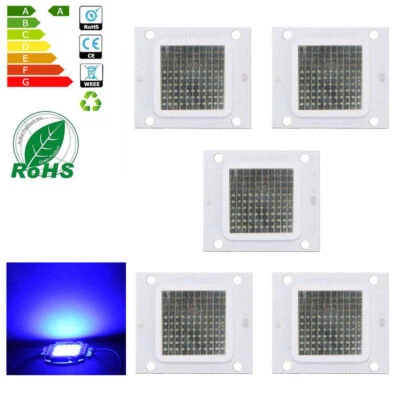 5Pcs 30W LED COB Chip High Power Blue Light For Flood Lights DC28V-36V 450-460nm - Image 1 of 4