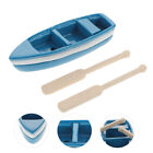 Mini Blue Wood Rowboat with Oars - Nautical Home Dcor-GL
