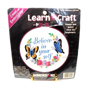 VTG NOS Dimensions Believe In Yourself Crewel Embroidery Kit 1997 USA Beginners - Picture 1 of 6