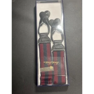 Brooks Brothers neu im Karton gestreifte Hosenträger marineblau burgund UVP 148 $ - Bild 1 von 3