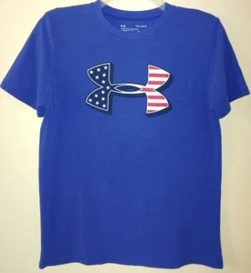 Under Armour Heat Gear großes Logo USA Flagge T-Shirt - Größe Jugend Large - KOSTENLOSER VERSAND - Bild 1 von 6