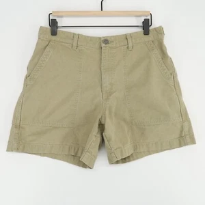 Vintage Patagonia Shorts Womens 12 Khaki Cotton Canvas Hiking Outdoors Climbing - Picture 1 of 9